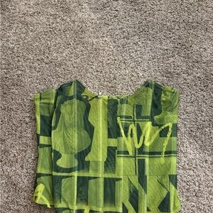 Miaou Green and Black Crop Top